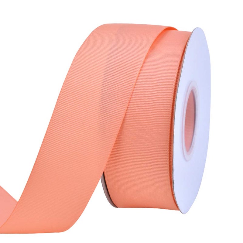 Ribest 1-1/2 inch 25 Yards Solid Grosgrain Ribbon Per Roll for DIY Hair Accessories Scrapbooking Gift Packaging Party Decoration Wedding Flowers Peach - Image 1